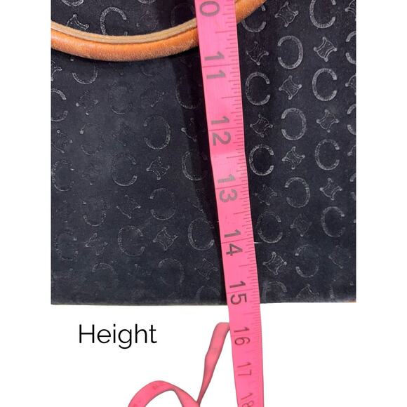 Celine Suede Shoulder Bag Bucket Bag Black Vintage - Picture 11 of 16